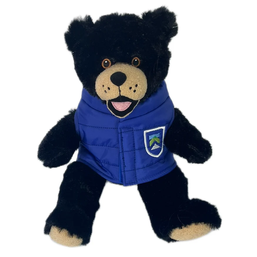 Killington Logo 10" Happy Black Bear Stuffed Animal