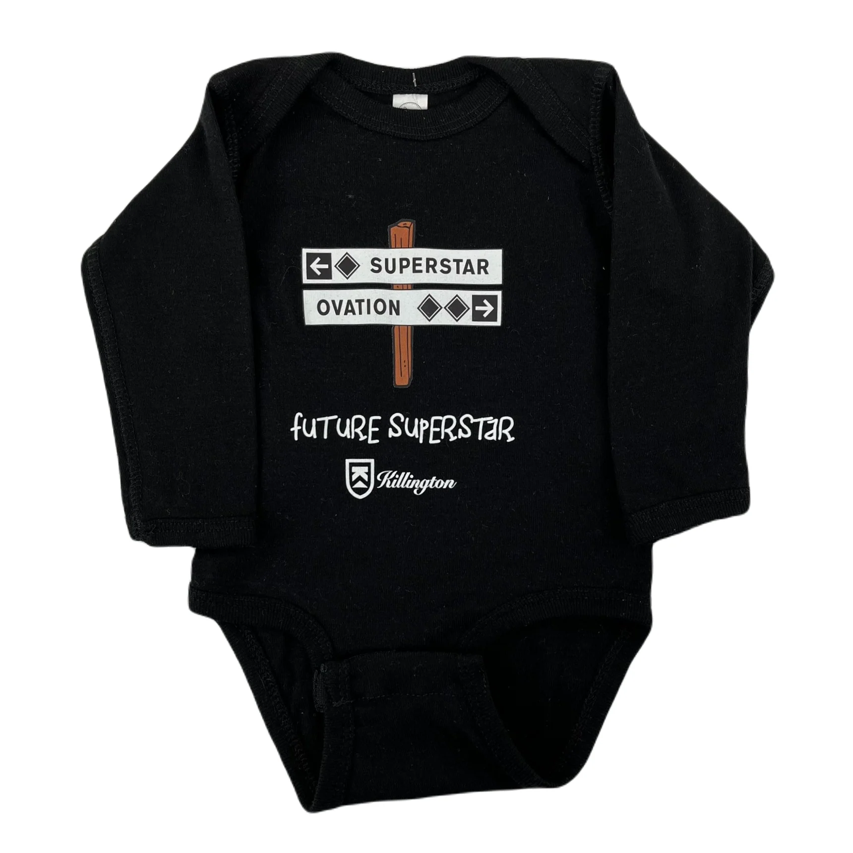 Killington Logo Black Trail Sign Longsleeve Infant Onesie - Image 3