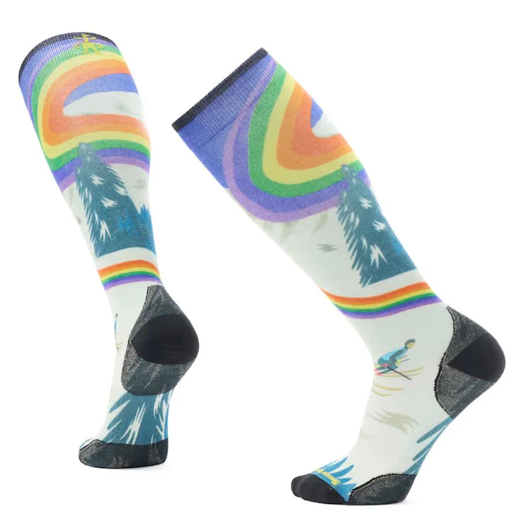 Smartwool Ski Zero Cushion Rainbow Trails Print OTC Socks